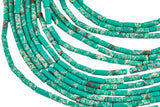 Aqua Green Sea Sediment Jasper beads tube tubular beads 15.5" 4x13mm