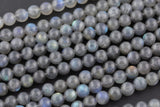 Blue Flashes~ AAA Natural Blue Labradorite 2mm 4mm 6mm 7mm 8mm 10mm Round Beads 15.5" Strand