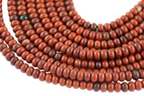 Natural Red Jasper- High Quality in Roundel, 6mm, 8mm- Full 15.5 Inch Strand-Full Strand 15.5 inch Strand Smooth Gemstone Beads