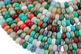 Mixed Stone- High Quality in Roundel, 6mm, 8mm- Full 15.5 Inch Strand-Full Strand 15.5 inch Strand Smooth Gemstone Beads