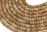 Natural Picture Jasper- High Quality in Roundel, 6mm, 8mm- Full 15.5 Inch Strand-15.5 inch Strand Smooth Gemstone Beads