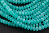 Aqua Jade- High Quality in Roundel, 6mm, 8mm- Full 15.5 Inch Strand-15.5 inch Strand Smooth Gemstone Beads