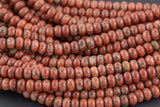Saffron Jasper- High Quality in Roundel, 6mm, 8mm- Full 15.5 Inch Strand-15.5 inch Strand Smooth Gemstone Beads