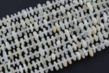 Natural Moonstone Smooth Freeform Roundel Chip Beads 15.5" Strand