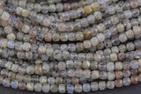 Natural Labradorite Faceted Cube Beads Size 4-5mm 15.5" Strand