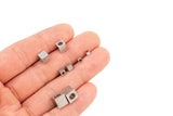 Stainless Steel Cube Beads Roundel 3mm 4mm 6mm 8mm