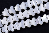Iridescent White Mother of Pearl MOP Shell Butterfly Beads 6mm to 12mm 15.5'' Strand Shell Beads