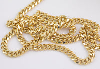 14k Gold Plated Large Cuban Curb Chain - Tarnish Resistant - Sold by the yard 8mm