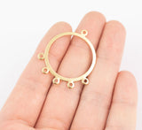 Brass earrings-Earring copper accessories-Earring connector-Brass -Earring pendant-Brass jewelry-Circle shape earrings -30MM- 5 loop