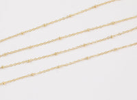 14k Gold Plated Satellite Chains - Tarnish Resistant Satellite Chain - Sold by the yard