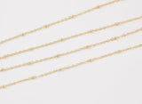 14k Gold Plated Satellite Chains - Tarnish Resistant Satellite Chain - Sold by the yard