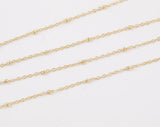 14k Gold Plated Satellite Chains - Tarnish Resistant Satellite Chain - Sold by the yard