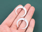 Silver Plated Brass Earrings-Earring copper accessories-Earring pendant-charms-Earring connector-Moon Shaped earrings-cgj239-29mm