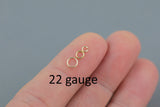 USA Gold Filled Jump Ring 22GA Open 22 Gauge - 14/20 Gold FIlled- USA Made- Click and Lock Design- Perfect for Permanent Jewelry Jump Ring