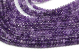 Natural Amethyst High Quality in Diamond Cut Faceted Roundel, 2x4mm - Full 15.5 Inch Strand-Full Strand 15.5 inch Strand
