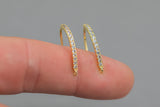 2 pc 18k CZ Earring hook Ear wire Finding - 20mm