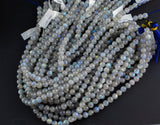Natural AAA Blue Labradorite 4mm 6mm 8mm 10mm 12mm Round Beads Nothing But Fire Best Quality Large Round Labradorite Beads 15.5" Smooth