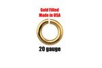USA Gold Filled Jump Ring 20GA Open 20 Gauge - 14/20 Gold Filled USA Made Click and Lock Design Perfect for Fine Work 3mm 4mm 5mm Jump Rings