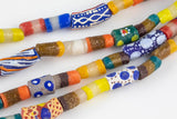 House Medley Tubular Fused Recycled Glass Beads 14x15mm: Colorful Bottle Glass Beads Ghana Krobo Beads Large Ghanaian Beads- 30 inches