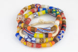 House Medley Tubular Fused Recycled Glass Beads 14x15mm: Colorful Bottle Glass Beads Ghana Krobo Beads Large Ghanaian Beads- 30 inches