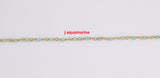 Natural Gemstone Beaded Chain Labradorite Spinel Rhodonite Aquamarine Yellow Opal Garnet Turquoise Hessonite Aquamarine 2mm sold by foot