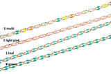 Dainty Multi color Enamel Rolo Cable Paperclip Chain by Yard, Link Cable Thick Elongate Chain, Wholesale bulk Roll Chain Jewelry