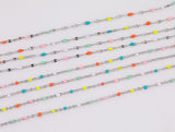Stainless Steel Permanent Jewelry Enamel Chain Rolo Cable Paperclip Chain by Yard Stainless Steel Chain, Wholesale bulk Roll Chain Jewelry