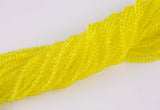 3mm Crystal Rondelle -2 or 5 or 10 STRANDS- Extra Fine-14 inches long about 100+ Beads - Neon Yellow