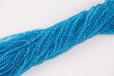 3mm Crystal Roundel London Blue Beads -2 or 5 or 10 STRANDS- Extra Fine-14 inches long about 100+ Beads