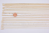 16" 14k Gold Plated Anti-Tarnish Chains for Layering Cuban Rolo Mariners Ball Oval Singapore Curb with extender Tarnish Resistant