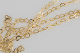 Gold Filled Heart Chain 2 x 1.8mm , Wholesale, USA Made, Chain by foot Permanent Jewelry Chain