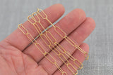 Gold Filled Tubed Chain, Elongated Oval Chain, 5 x 15 mm links, , Wholesale, USA Made, Chain by foot- Paper Clip Chain