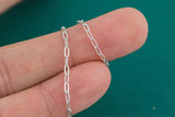Sterling Silver Chain Paperclip Chain 1.8mm 925 SS Made in USA by the Foot 925ss #31
