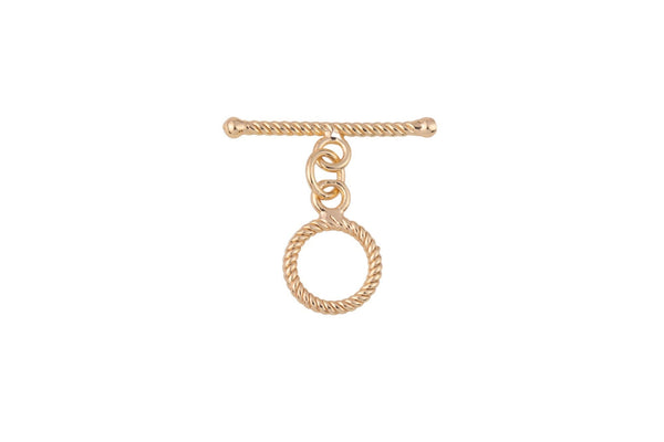1 set per order -9mm 14K Gold Colored Toggle Clasp for Bracelet Necklace Jewelry Making Supply