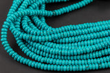 Turquoise - High Quality in Roundel, 6mm, 8mm- Full 15.5 Inch Strand-Full Strand 15.5 inch Strand Smooth Gemstone Beads