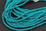 Turquoise - High Quality in Roundel, 6mm, 8mm- Full 15.5 Inch Strand-Full Strand 15.5 inch Strand Smooth Gemstone Beads