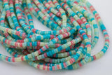 Light Multi Mother of Pearl 4mm Heishi Beads 15.5" Strand Shell Beads