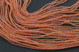 2mm or 3mm Crystal Round -2 or 5 or 10 STRANDS- Extra Fine-14 inches long about 100+ Beads - Peach AB