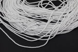 Cats Eye - Selenite Quartz- High Quality in Smooth Round, 2mm- Full Strand 15.5 inches Long- White