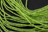 Natural Peridot Faceted Cube Beads Size 2mm 15.5" Strand
