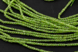 Natural Peridot Faceted Cube Beads Size 2mm 15.5" Strand