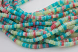 Light Multi Mother of Pearl 4mm Heishi Beads 15.5" Strand Shell Beads