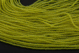 2mm or 3mm Crystal Round -2 or 5 or 10 STRANDS- Extra Fine-14 inches long about 100+ Beads - Yellow
