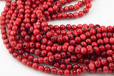 Natural Bamboo Coral Round High Quality 4mm 6mm 8mm 10mm 12mm Full Strand 16" Gemstone Beads