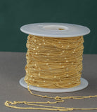 Gold Filled Curb Satellite Chain -- By the Foot- Made in USA Permanent Jewelry Chain