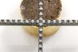 Long Skinny Cross CZ Pave Pendant - Gold, silver, gunmetal