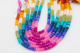 Multi-color Jade Rondelle Beads Smooth Rondelle Beads Size 5x8mm 15.5'' Strand Multicolor