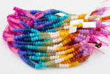 Multi-color Jade Rondelle Beads Smooth Rondelle Beads Size 5x8mm 15.5'' Strand Multicolor