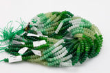 Multi-color Jade Rondelle Beads Smooth Rondelle Beads Size 5x8mm 15.5'' Strand Multicolor Greens