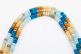 Multi-color Jade Rondelle Beads Smooth Rondelle Beads Size 5x8mm 15.5'' Strand Multicolor
